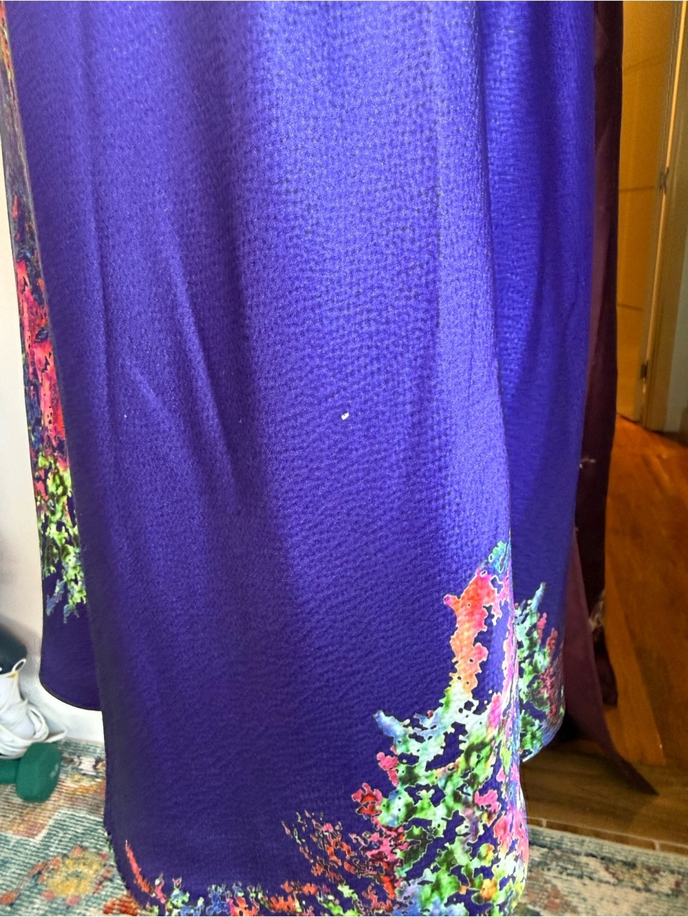 Halston Heritage Silk Dress NWT Sz 6 Purple Floral - Picture 7 of 8